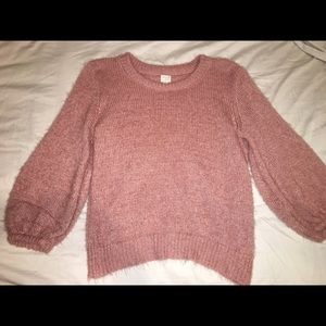 Pink fuzzy sweater